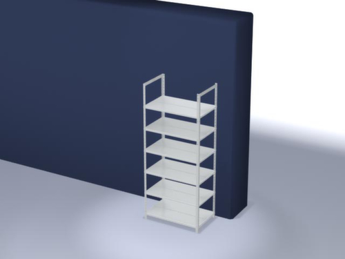 hofe Etagère à dossiers à visser pour une utilisation des deux côtés, 6 tablettes, RAL7035 gris clair