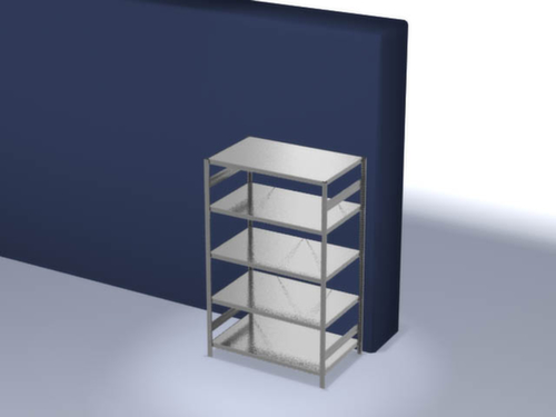 hofe Rayonnage à traverses type standard, hauteur x largeur x profondeur 2000 x 1360 x 835 mm, 5 tablettes