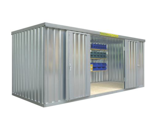 Säbu Conteneur de stockage galvanisé FLADAFI® avec porte battante