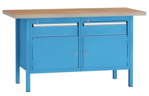KLW Lutz Établi avec panneau multiplis, 2 tiroirs, 2 armoires