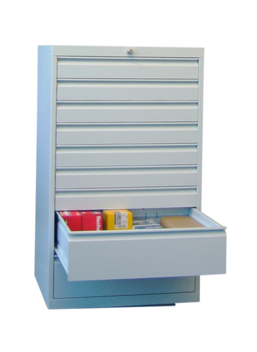 PAVOY Armoire à tiroirs Basis Plus RAL7035, 9 tiroir(s), RAL7035 gris clair/RAL7035 gris clair