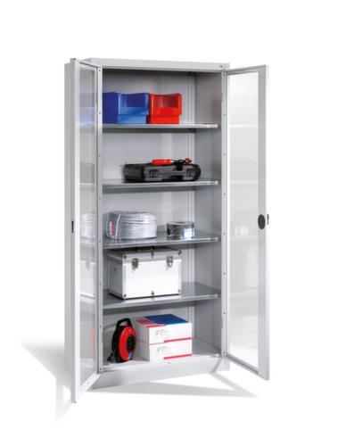 C+P Armoire à outils ERGO avec portes à charnières et fenêtre d'observation, largeur 930 mm