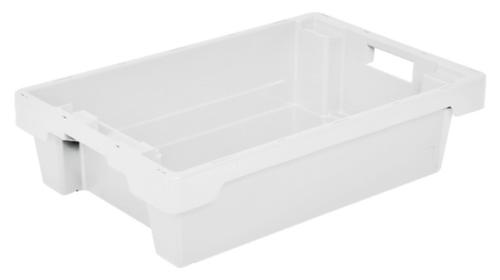 Conteneurs à gerbage rotatif Euronorm, blanc nature, capacité 25 l