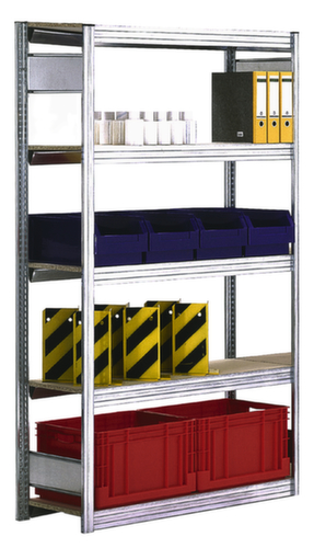 regalwerk Rayonnage sans boulons à plateaux agglomérés avec tablettes, hauteur x largeur x profondeur 2000 x 1061 x 326 mm, 5 tablettes