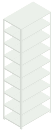 hofe Etagère à dossiers à visser pour une utilisation des deux côtés, 9 tablettes, RAL7035 gris clair