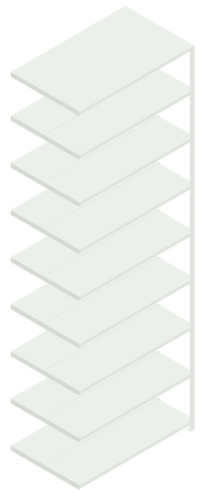 hofe Porte-fichiers à visser Champ de saisie à utiliser des deux côtés, 9 tablettes, RAL7035 gris clair