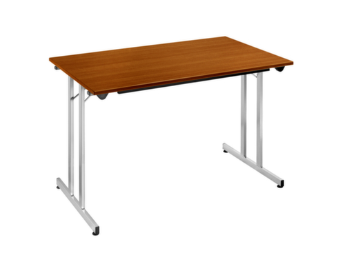 Table pliante polyvalente gerbable, largeur x profondeur 1200 x 800 mm, panneau cerisier