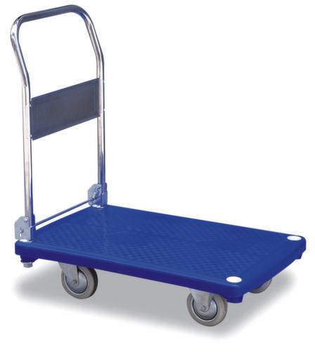 RAPIDLIFT Chariot pliant à barre de poussée avec surface de chargement en plastique, force 200 kg, TPE bandage