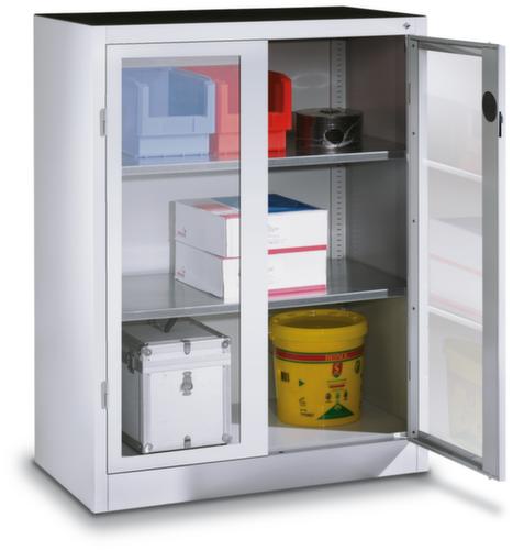 C+P Armoire à outils ERGO gris clair avec portes à charnières, largeur 1200 mm