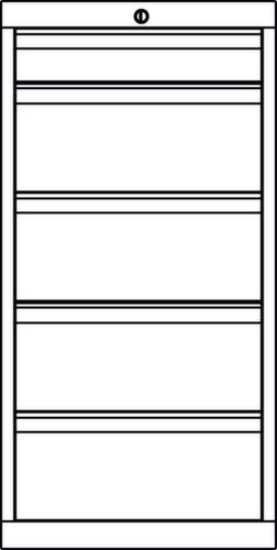 PAVOY Armoire à tiroirs Basis Plus RAL7035, 5 tiroir(s), RAL7035 gris clair/RAL7035 gris clair