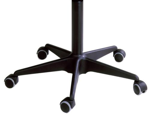 Tabouret pivotant, assise noir, roulettes