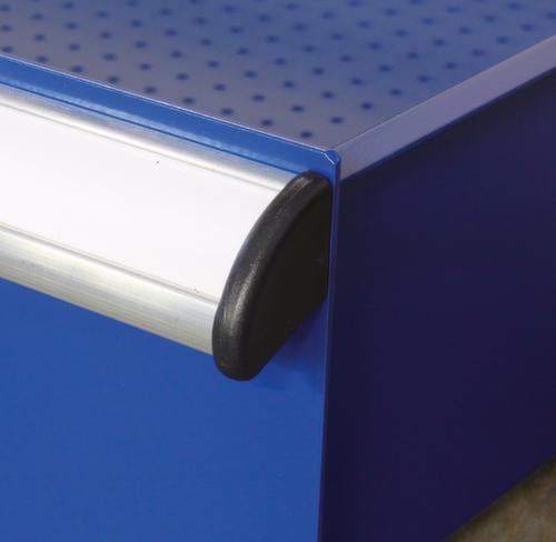 KLW Lutz Établi en RAL7035/5010, 2 tiroirs, 1 armoire, 1/2 tablette, RAL7035 gris clair/RAL5010 bleu gentiane