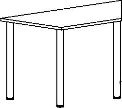 Table de conférence trapézoïdale, largeur x profondeur 1600 x 520 mm, panneau gris clair
