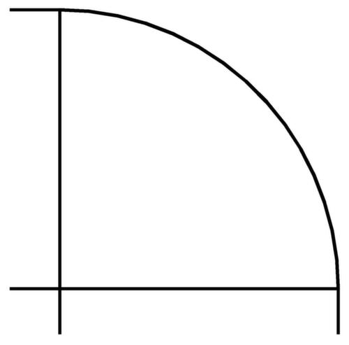 Angle de liaison rond Sina 90°, largeur x profondeur 800 x 800 mm, plaque hêtre