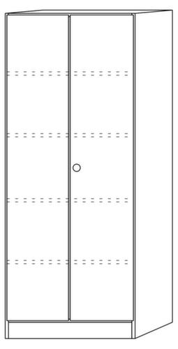 Armoire à portes battantes Sina, 5 hauteurs des classeurs, gris clair/gris clair
