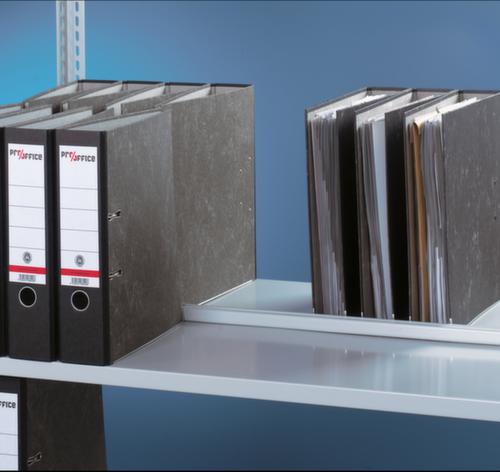 META Porte-fichiers à visser Champ de saisie à utiliser des deux côtés, 6 tablettes, RAL7035 gris clair