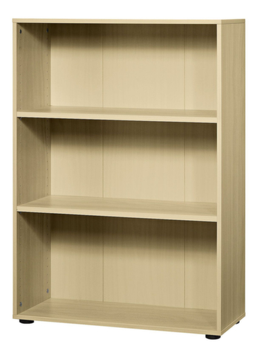 Rayonnage de bureau Sina avec paroi arrière, largeur 800 mm, 3 HC, érable