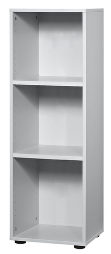 Rayonnage de bureau Sina avec paroi arrière, largeur 406 mm, 3 HC, gris clair