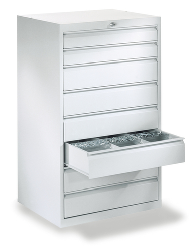 PAVOY Armoire à tiroirs Basis Plus RAL7035, 8 tiroir(s), RAL7035 gris clair/RAL7035 gris clair
