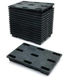 Palette gerbable plastique avec 9 pieds