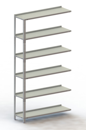 META Rayonnage à boulonner élément suivant, 6 tablettes, RAL7035 gris clair