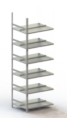 META Porte-fichiers à visser Champ de saisie à utiliser des deux côtés, 6 tablettes, RAL7035 gris clair