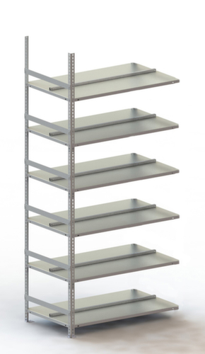 META Porte-fichiers à visser Champ de saisie à utiliser des deux côtés, 6 tablettes, RAL7035 gris clair