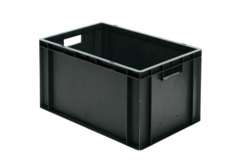 Bac gerbable norme Europe parois + fond pleins, gris, capacité 61 l