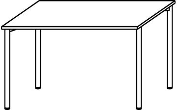 Gera Bureau à hauteur réglable Milano avec piètement 4 pieds