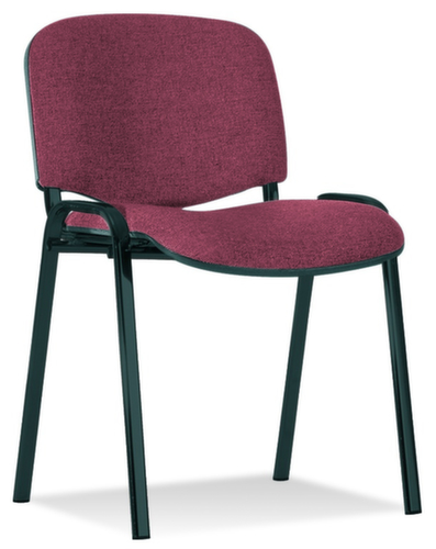 Nowy Styl Siège visiteur gerbable 12 fois ISO avec capitonnages, assise tissu (100 % polyoléfine), bordeaux