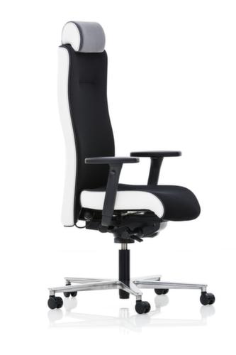 ROVO-CHAIR Siège de bureau pivotant ROVO XP 4030 EB 2-04 avec appui-tête + accoudoirs, noir/blanc