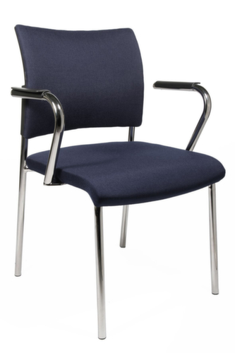 Topstar Siège visiteur Visit 10 avec dossier capitonné, assise tissu (100 % polypropylène), bleu foncé