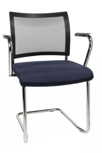 Topstar Fauteuil luge pour visiteurs Visit 20 avec dossier maille, assise tissu (100 % polypropylène), bleu foncé