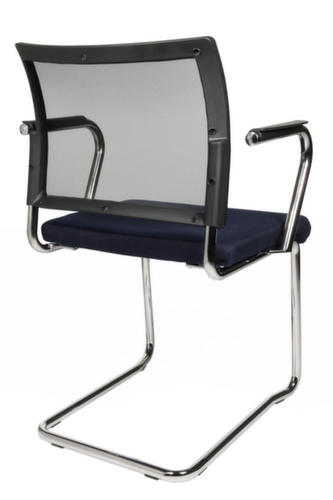 Topstar Fauteuil luge pour visiteurs Visit 20 avec dossier maille, assise tissu (100 % polypropylène), bleu foncé