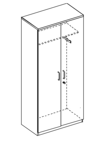 Nowy Styl Armoire à portes battantes de bureau E10 avec vestiaires, 5 hauteurs des classeurs