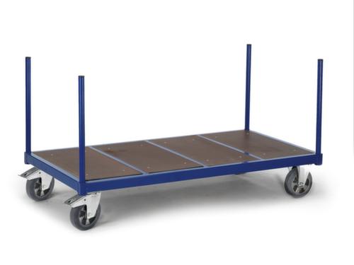 Rollcart Voiture à ranchers avec zone de chargement antidérapante, force 1200 kg, plateau longueur x largeur 1600 x 800 mm