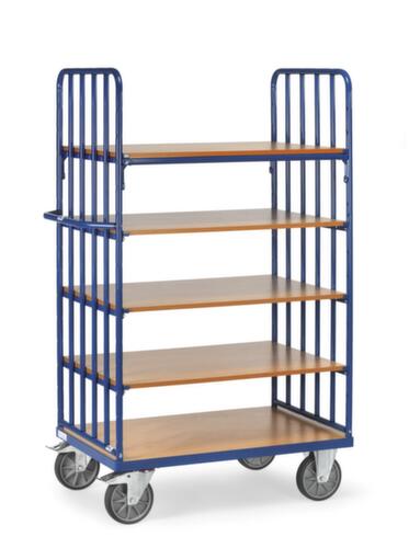 fetra Chariot à étagères avec parois et traverses tubulaires