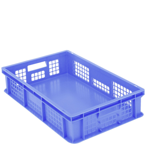 BITO Bac gerbable norme Europe parois ajourées, bleu, capacité 25 l