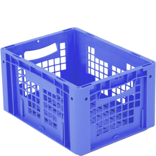 BITO Bac gerbable norme Europe avec double fond nervuré + parois + fond ajourés, bleu, capacité 19 l