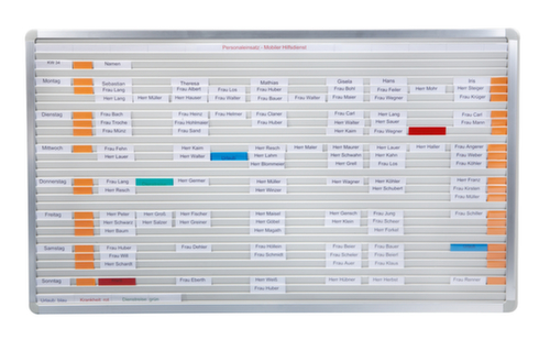 EICHNER Tableau de planification avec rails, hauteur x largeur 580 x 1600 mm