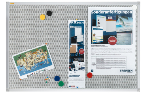 Franken Tableau à épingles X-tra!Line® Pin n Mag en textile et tableau magnétique avec grille métallique