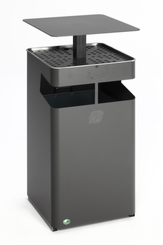 Cendrier poubelle avec toit, fer micacé