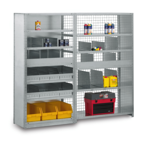 hofe Rayonnage à boulonner élément suivant, 5 tablettes, RAL7035 gris clair