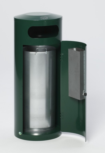 VAR Cendrier poubelle rond KS 70, RAL6005 vert mousse