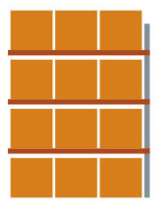 META Rayonnage à palettes MULTIPAL pour 12 palettes, largeur 2785 mm, 4 niveaux de stockage