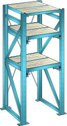 LISTA Rayonnage extensible pour charges lourdes avec 3 niveaux