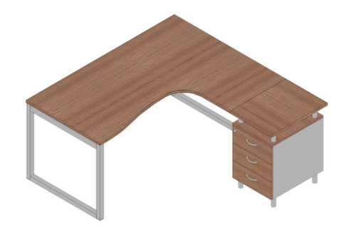 Quadrifoglio Ensemble de bureaux Practika avec 1 bureau, 1 caisson à poser