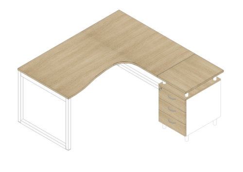 Quadrifoglio Ensemble de bureaux Practika avec 1 bureau, 1 caisson à poser