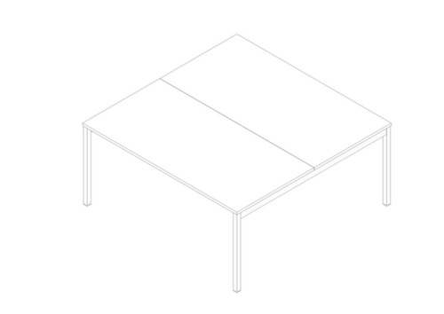 Quadrifoglio Bureau Bench à hauteur réglable Practika avec 2 plans de travail