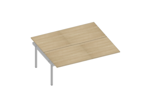 Quadrifoglio Table de rallonge à hauteur réglable Practika pour bureau Bench avec piètement 4 pieds, largeur x profondeur 1800 x 1600 mm, plaque chêne